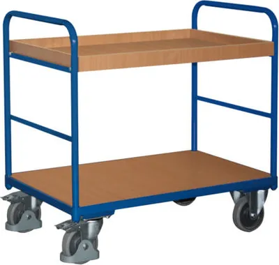 Produktbild von Tischwagen - 2 Etagen - 1 Boden, 1 Kasten - Traglast 250 kg - 990 x 800 x 1.260 mm (HxBxT)