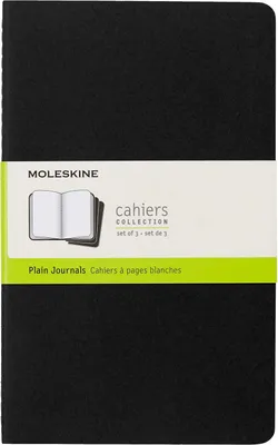 Produktbild von Moleskine Cahier, L/A5, 3er Set, Blanko, Kartoneinband, Schwarz