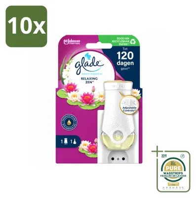 Imagen del producto de 10 unidades de difusor eléctrico de fragancia Glade - Aroma "Relaxing Zen" - Paquete de suministro