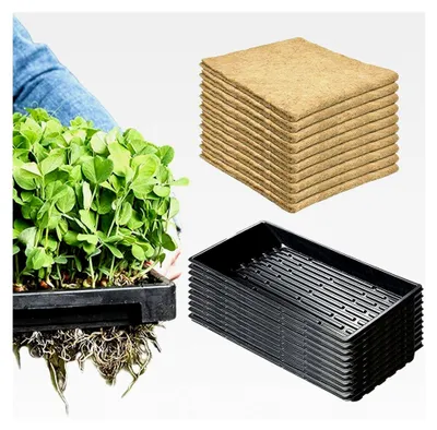 Produktbild von Pflanzenzuchtset - Selbstbewässerndes Growing Kit mit Microgreens-Tablett und Matten