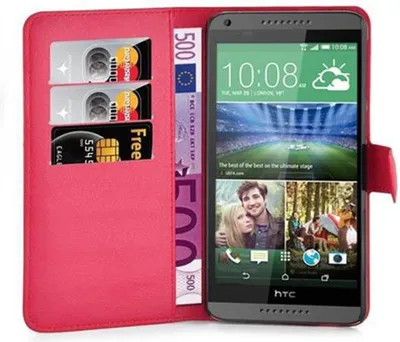 Produktbild von Cadorabo Hülle für HTC Desire 820 Schutz Hülle in Rot Handyhülle Etui Case Cover Magnetverschluss