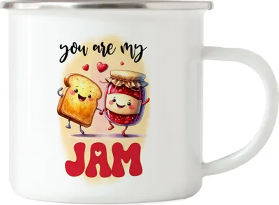 Produktbild von You are my Jam Emaille Tasse Toast Marmelade Liebe Frühstücksliebhaber Geschenk