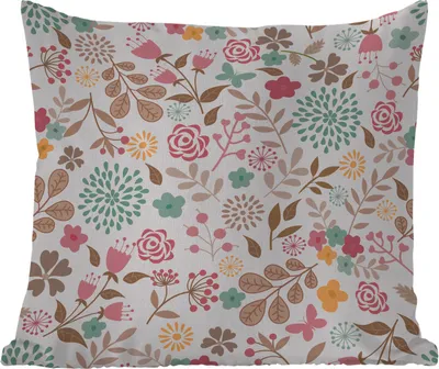 Produktbild von MuchoWow® Outdoor Kissen - Blumen - Muster - Farben - 50x50 cm - Wetterfest - Lounge Kissen - Komfortabel - Kissen mit Bild