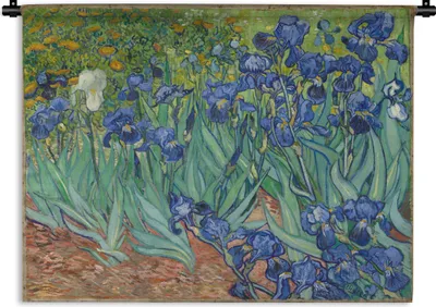 Produktbild von MuchoWow® Wandteppich Wandbehang Schwertlilien - Vincent van Gogh 90x67.5 cm Tapisserie Dekoration Wandtuch - Fototeppich - Wand-Skulpturen