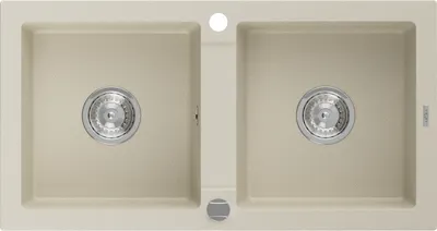 Produktbild von Mexen Mario 2-Becken-Granit-Spülbecken 820 x 436 mm, Beige - 6504822000-69