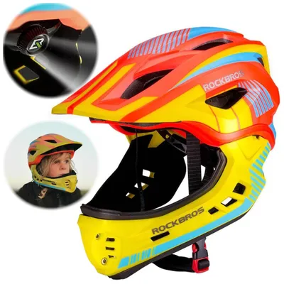Produktbild von Kinderfahrradhelm Mit Abnehmbarem Maul Rockbros Tt-32Soyb-S Grösse S - Gelb-Orange
