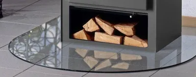 Produktbild von FireFix Bodenplatte Glas 100 x 110 cm Rundbogen Funkenschutzplatte