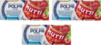 Produktbild von 3x Mutti Polpa di Pomodoro Tomatenpulpe Tomatenfruchtfleisch Italienische Tomaten ( 2 x 210g )
