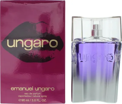 A perfume box and bottle are shown side-by-side against a white background.