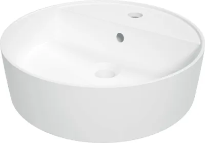 Produktbild von Waschbecken mit Keramikplatte und Platz für eine Mischbatterie