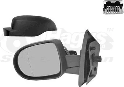 Produktbild von VAN WEZEL 4372807 Außenspiegel Seitenspiegel Links für RENAULT TWINGO II (CN0) Asphärisch Beheizt