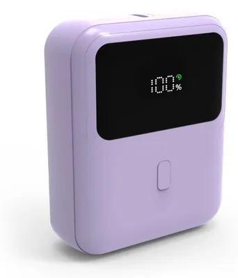 Produktbild von QUALO Powerbank 10000 mAh Mini mit LED 20W in Flieder – QPB10-LD-20-09