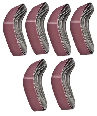 Produktbild von Set mit 6 Schleifbändern aus Aluminiumoxid für Bandschleifmaschine
