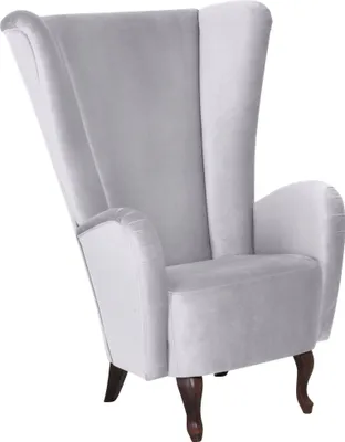 Produktbild von Hochlehnsessel Kailey Bezug Velourstoff Buche nussbaum dunkel / silber 21200