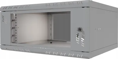Zdjęcie produktu dla Szafa Rack 19" 4U 450mm Serwerowa Wisząca Szklane Drzwi Szara Stalflex
