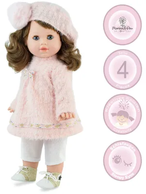 Spielpuppe Stella 42 cm mit Softbody, langen Haaren, Schlafaugen und 4-teiligem Outfit – kreative Kinderpuppe zum Spielen und Kuscheln.