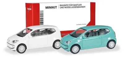Produktbild von Herpa Minikit VW Up! 3-türig branco cristal und ice mint green 014373