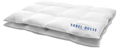 Produktbild von HANSKRUCHEN Nobel House Bettdecke Daunen 90% 155x220 cm Medium waschbar Allergiker Steppdecke atmungsaktiv Daunendecke weiss