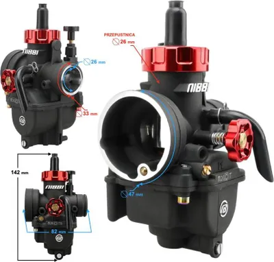 Image de Carburateur de course NIBBI PE26 26 mm, variante 2