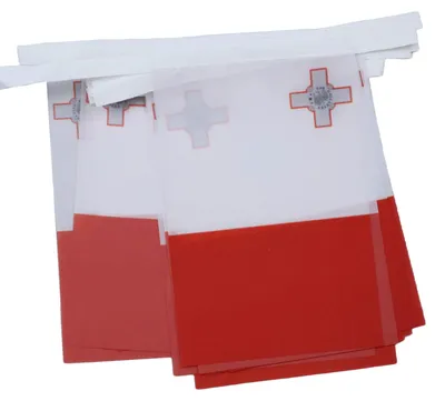 Wimpelkette Malta 6 m, 20 Flaggen, Polyester, 21x15 cm