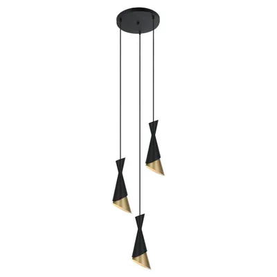 Obrázek produktu pro Lustr Italux Malia moderní černý PND-85949-3 BK+GD