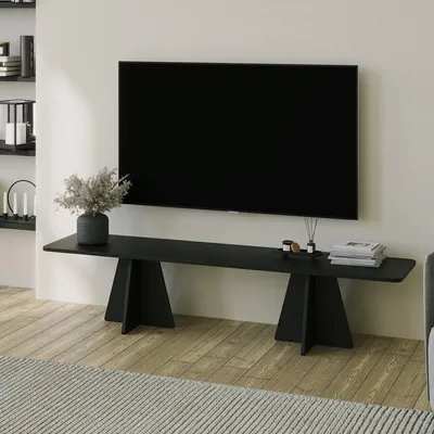 Produktbild von Cairano - TV-Schrank, 180x42x40h cm Schwarz, Traglast 40 kg