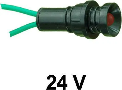 Obrázek produktu pro LED kontrolka KLP-5 Červená 24V Černé pouzdro