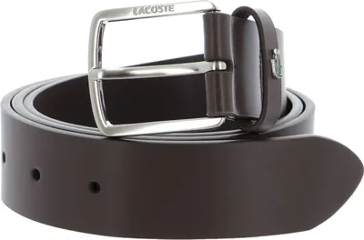 Produktbild von LACOSTE Leder Gürtel 35 Raw Edges Stitched Belt W110 Dark Brown dunkelbraun