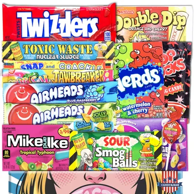 Produktbild von Amerikanische Süßigkeiten Box | USA American Candy Box | USA Import | Geschenkbox zum Geburtstag | Süße Überraschung | Urlaubs Sweets | Candymix | Can