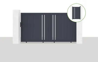 Produktbild von Schiebetor 3x1,6m GIONA + GIONA-Tor H.1,6m grau