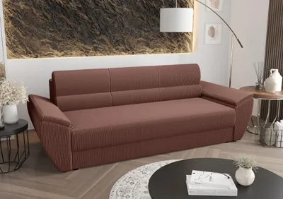 Produktbild von BEDANTE SOFA REBI BIS mit Schlaffunktion POSO 29 Braun mit Stauraum Bettkasten Wohnzimmersofa Couch Sofa Bettsofa Bettkasten Bettcouch
