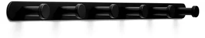 Produktbild von Wandgarderobe - 45CM - 6 Haken - Kleiderhaken - Garderobenhaken - Wandgarderobe schwarz - Garderobenstange zur Wandmontage - Wandhaken für die Garderobe - Edelstahl - Schwarz