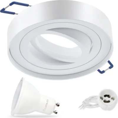 Produktbild von LUMILED LED Einbauleuchte schwenkbar inkl. 6 Watt Leuchtmittel GU10 Fassung Einbaustrahler Warmweiß 3000K Deckeneinbaustrahler rund weiß Spot 230V Aluminium 120° Abstrahlwinkel Downlight