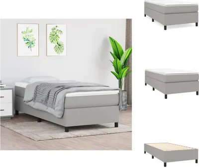 Immagine prodotto di vidaXL Boxspring letto grigio chiaro 100x200 cm in tessuto - Letti e strutture letto