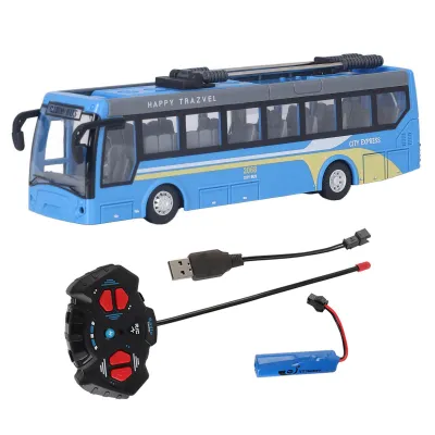 Obrázek produktu pro RC školní autobus – dálkově ovládaný autobus s funkcí jízdy o 360°, dobíjecí, vysoká simulace pro děti – modrý