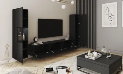 Obrázek produktu pro Obývací stěna ZOELA 3 - černá grafitová