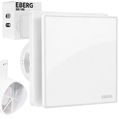 Zdjęcie produktu dla EBERG EVO 100 HT Wentylator Łazienkowy 100 mm Higrostat Timer Biały