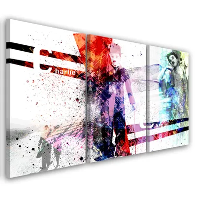 Image de Triptyque sur toile « Personnes colorées » 60 x 40 cm Feeby Couleur Fresque murale prête à accrocher