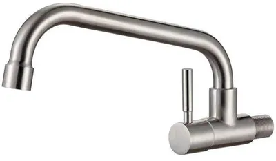 Produktbild von Moderner Wandmontagebeckenarmatur mit Drehspout, Stahlarmatur
