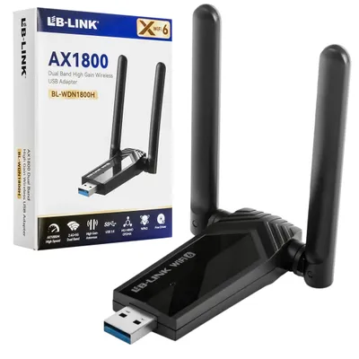 Zdjęcie produktu dla ZUNANJI USB 3.0 Wi-Fi 6 DUAL 2 anteni 1800 Mbps WDN1800H