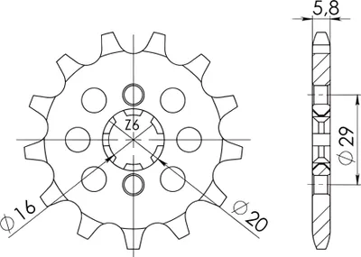 Produktbild von Ritzel Supersprox 520 - 13Z CST-422:13|grobverzahnt 16,0/20,0