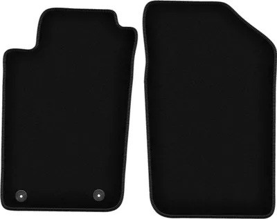 Produktbild von Wielganizator Velours-Autoteppiche vorne – passend für Peugeot 206 (Fließheck, SW, Kombi, CC, Cabrio, Bj. 1998-2010) – schwarz, passgenau, mit Befestigungen set 2 Stk.