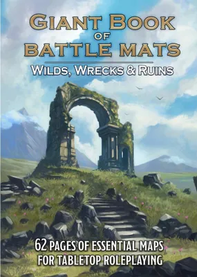Produktbild von The Giant Book of Battle Mats: Wilds, Wrecks & Ruins - Englisches Fantasy TTRPG Kartenbuch - ENG Edition