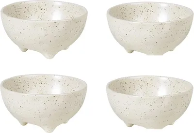 Immagine prodotto di Set di 4 ciotole in Vetroceramica "Copenhagen Nordic Vanilla" con piedini – Grande – Ø 11 x H 5,5 cm – Ciotole da portata in Vetroceramica