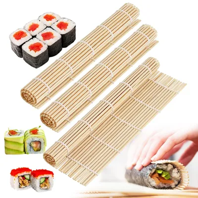 Zdjęcie produktu dla Mata do sushi - Bambusowa - 24 x 24 cm - 3 sztuki