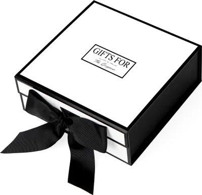 Produktbild von JiaWei Geschenkbox Faltschachtel mit Magnetverschluss für Weihnachten Hochzeit und alle anderen Anlässe mit Schleife/ Seidenpapier/ Grußkarte Weiß S