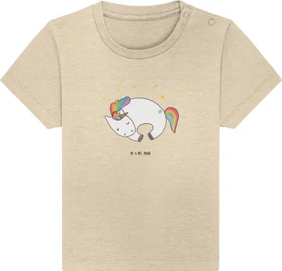 Produktbild von Mr. & Mrs. Panda  T-Shirt Einhorn Nacht 0. - 6. Monat - Natural Raw - Geschenk, Menschen, Babyshirt, Unicorn, Einhörner, Freundin, Baby Jerseyshirt, Kinder, Traum