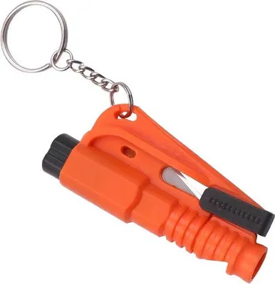 Productafbeelding van Auto-hamerset | Noodgereedschap | 3-in-1 | Oranje | Autoremmenlosser | Slangensnijder | Noodsignaalhoorn |