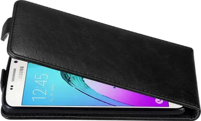 Produktbild von Cadorabo Hülle für Samsung Galaxy A3 2016 Schutz Hülle in Schwarz Flip Etui Handyhülle Case Cover