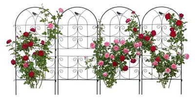 Produktbild von Gartenspalier-Set, klappbar, pulverbeschichteter Stahl, schwarz